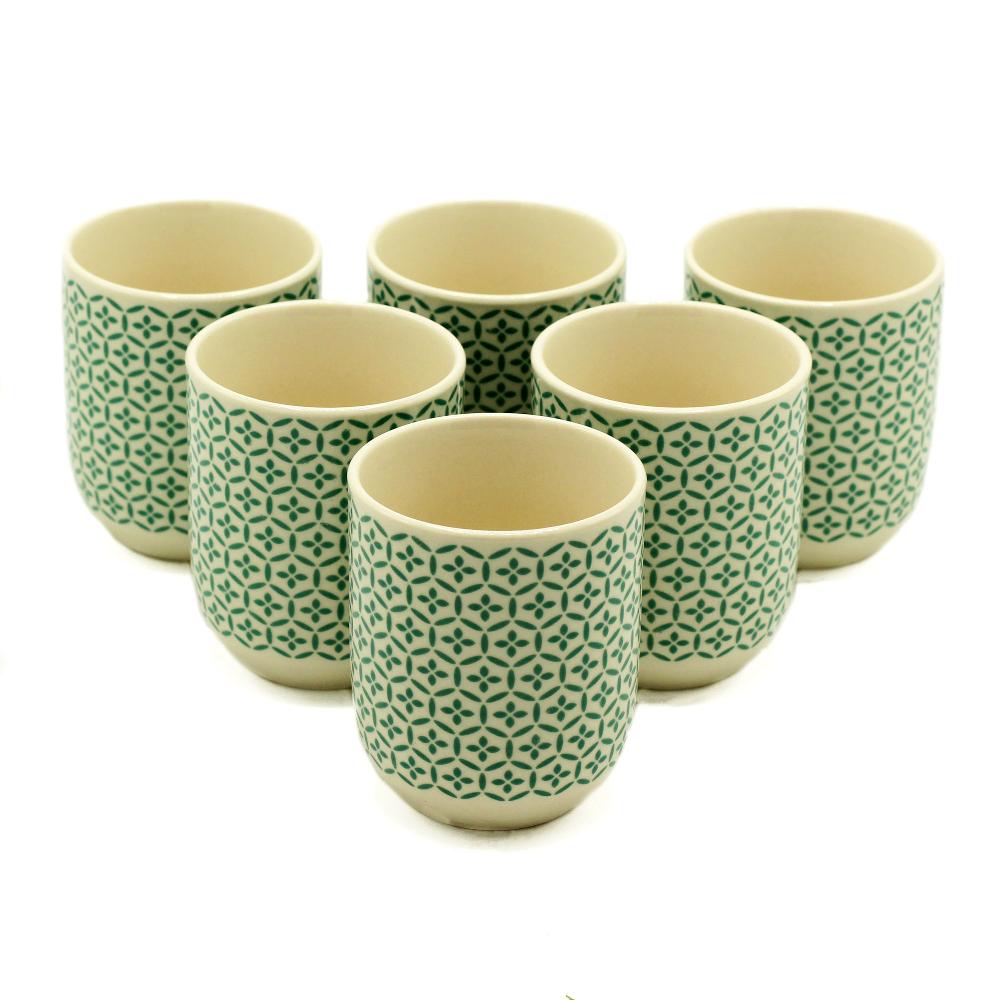 6x Herbal Tea Cup - Green Mosaic