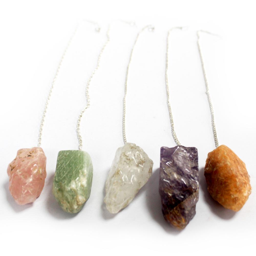 6x Natural Stone Pendulums - Assorted