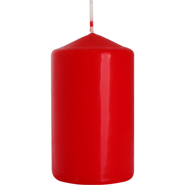 6x Pillar Candle 60x100mm - Red