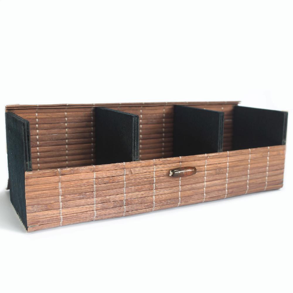 6x Triple Box Slatted Bamboo