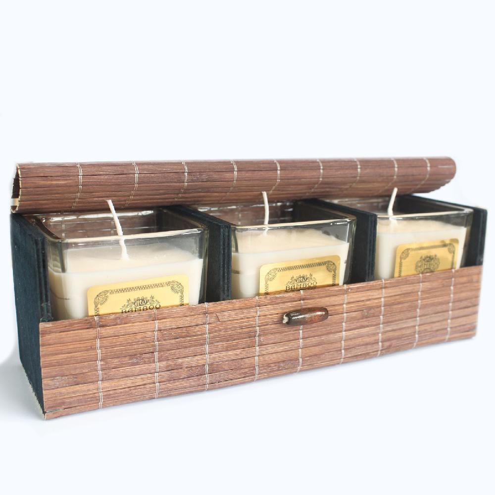 6x Triple Box Slatted Bamboo