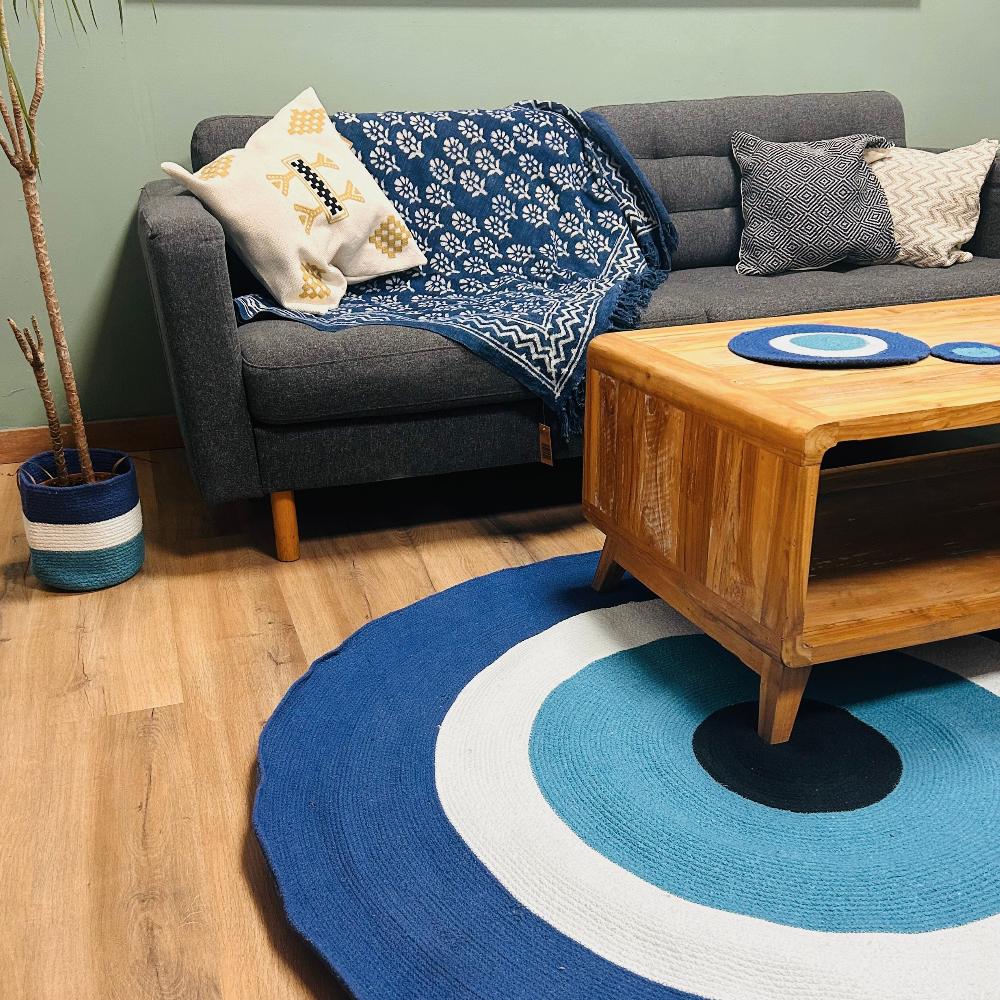 Cotton Rope Evil Eye Rug 150cm