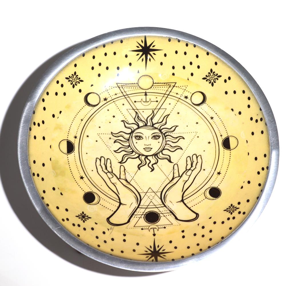 Enamelled Offering Plate - Hands & Sun