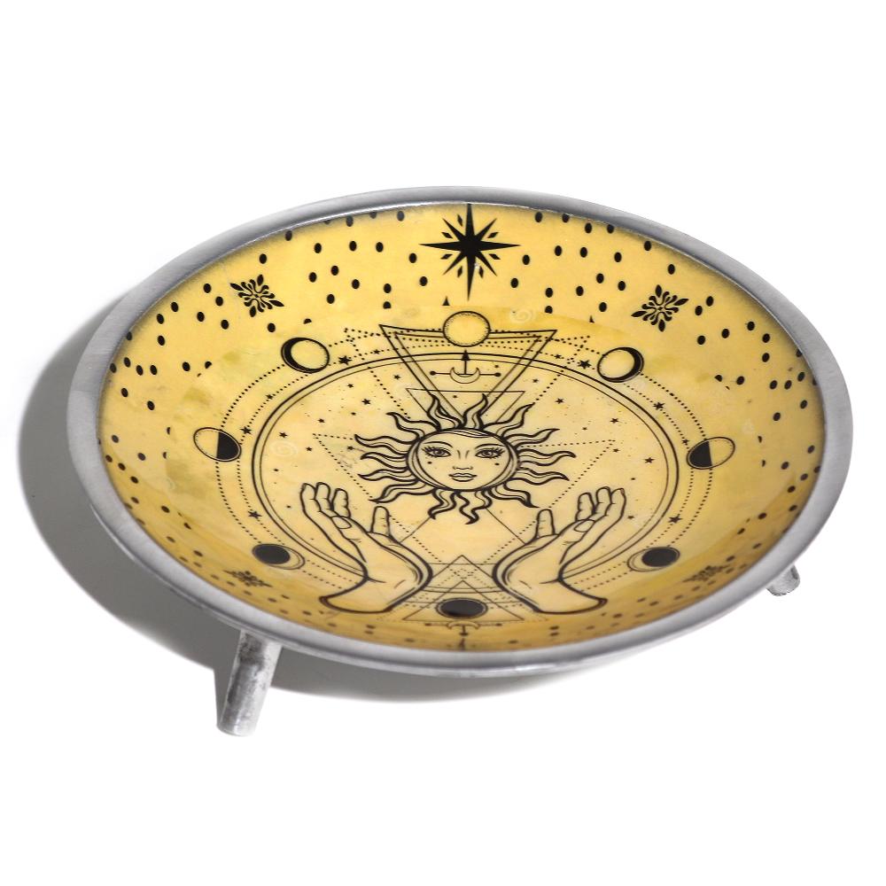Enamelled Offering Plate - Hands & Sun