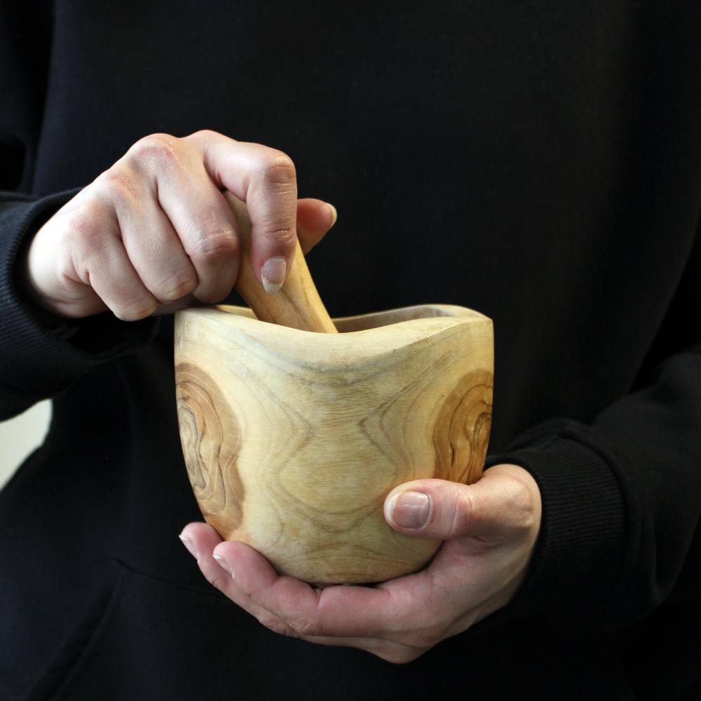 Ergo Teak Pestle & Mortar Large