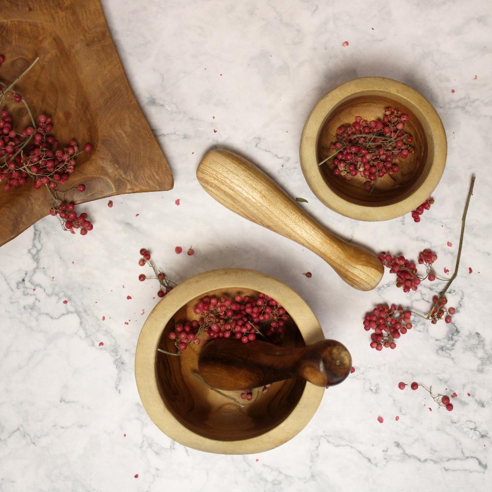 Ergo Teak Pestle & Mortar Large