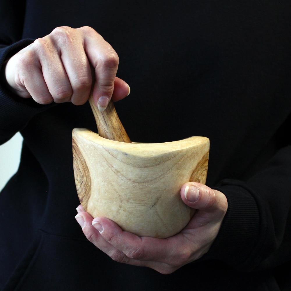 Ergo Teak Pestle & Mortar Medium
