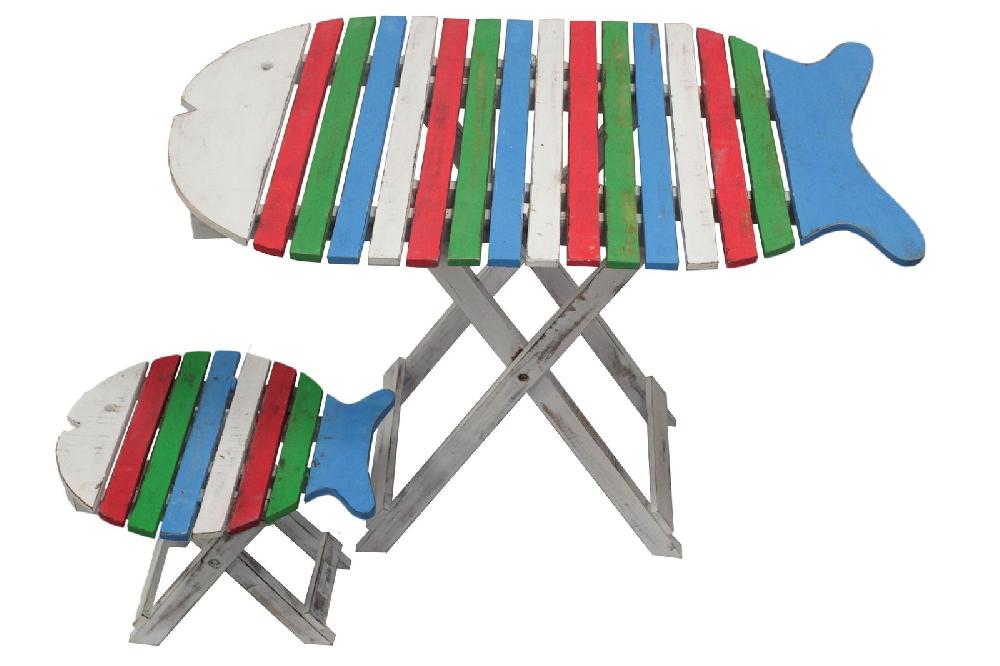 Folding Fish Table - Multi Coloured