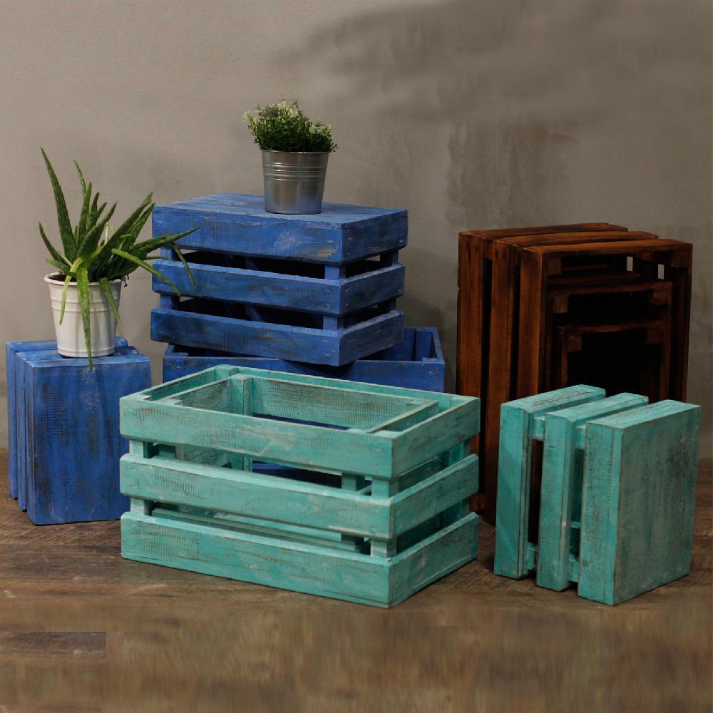 Fruit Box Set Of 3 - Bluewash