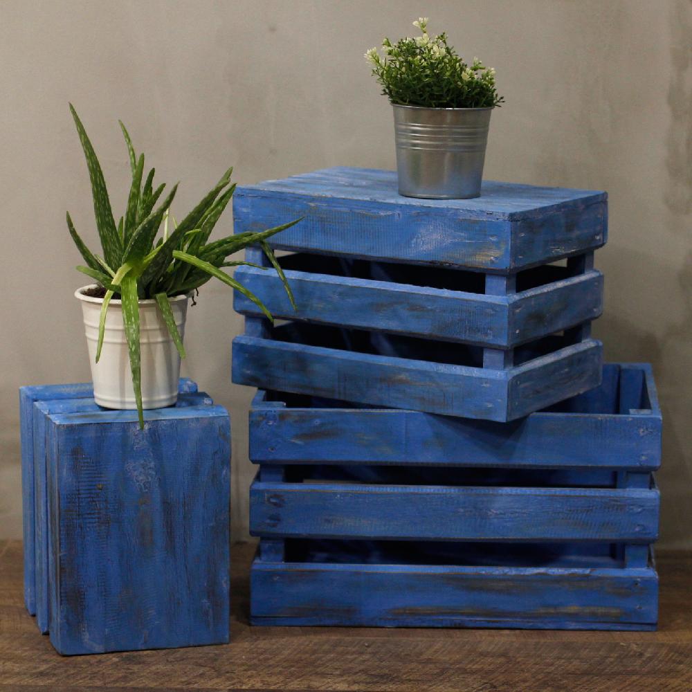 Fruit Box Set Of 3 - Bluewash