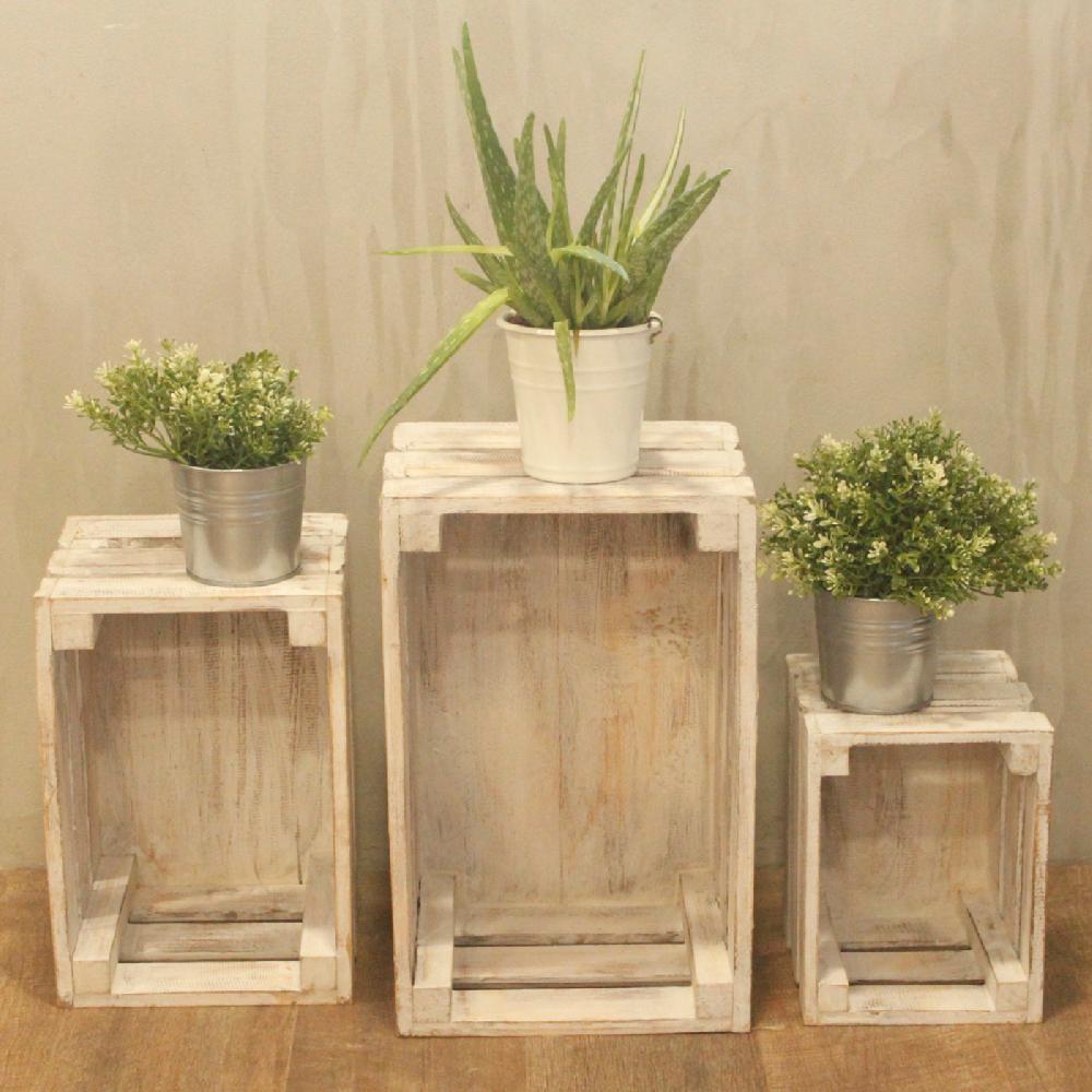 Fruit Box Set Of 3 - Whitewash