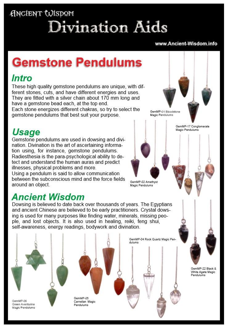 Gemstone Pendulums