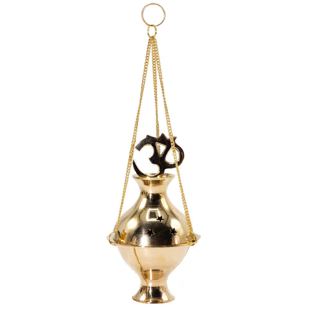 Hanging Brass Incense Burner - Om