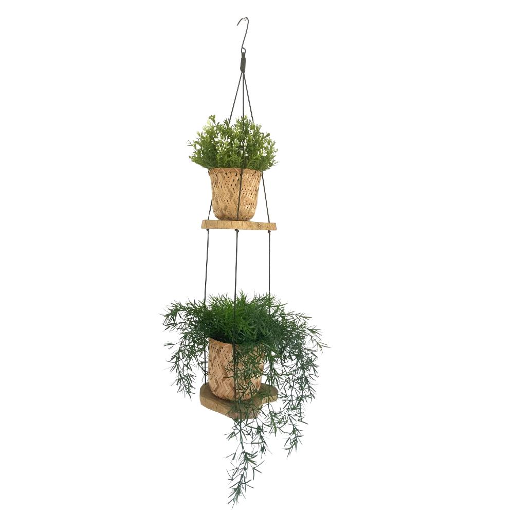 Hanging Gamal Wood Shelf - Two Levels