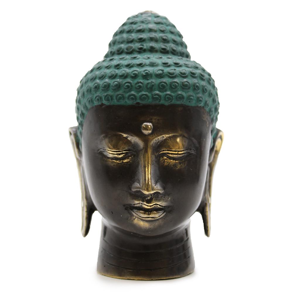 Large Antique Brass Buddha Head