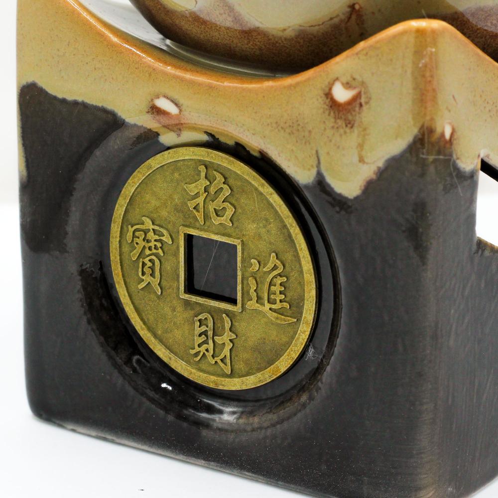 Lucky Coin Large Oil Burner - Brown