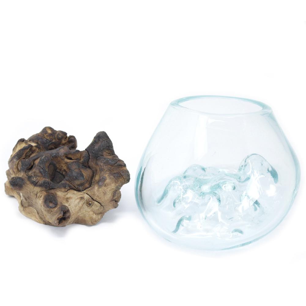 Molten Glass On Wood - Small Bowl