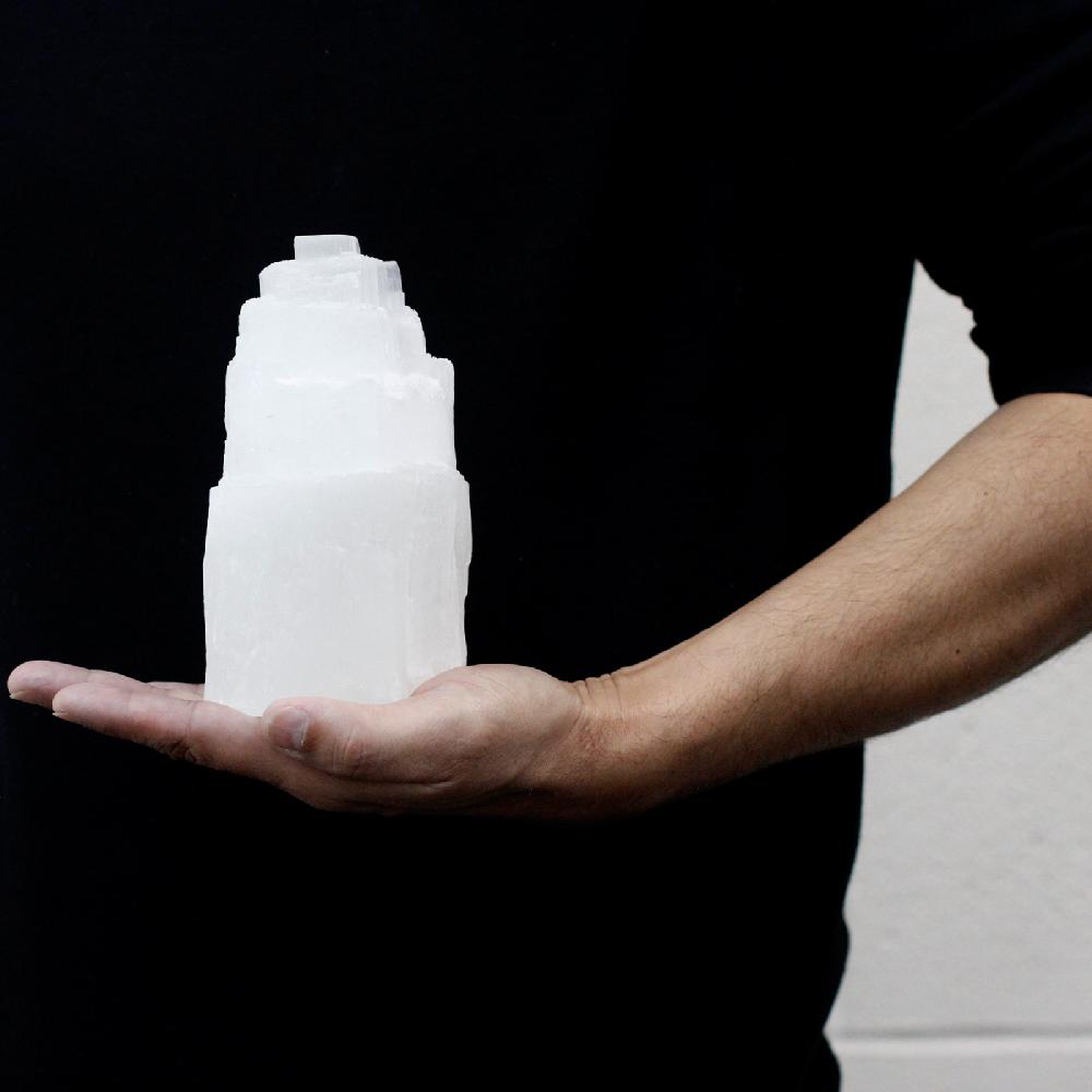 Natural Selenite Tower Lamp Starter