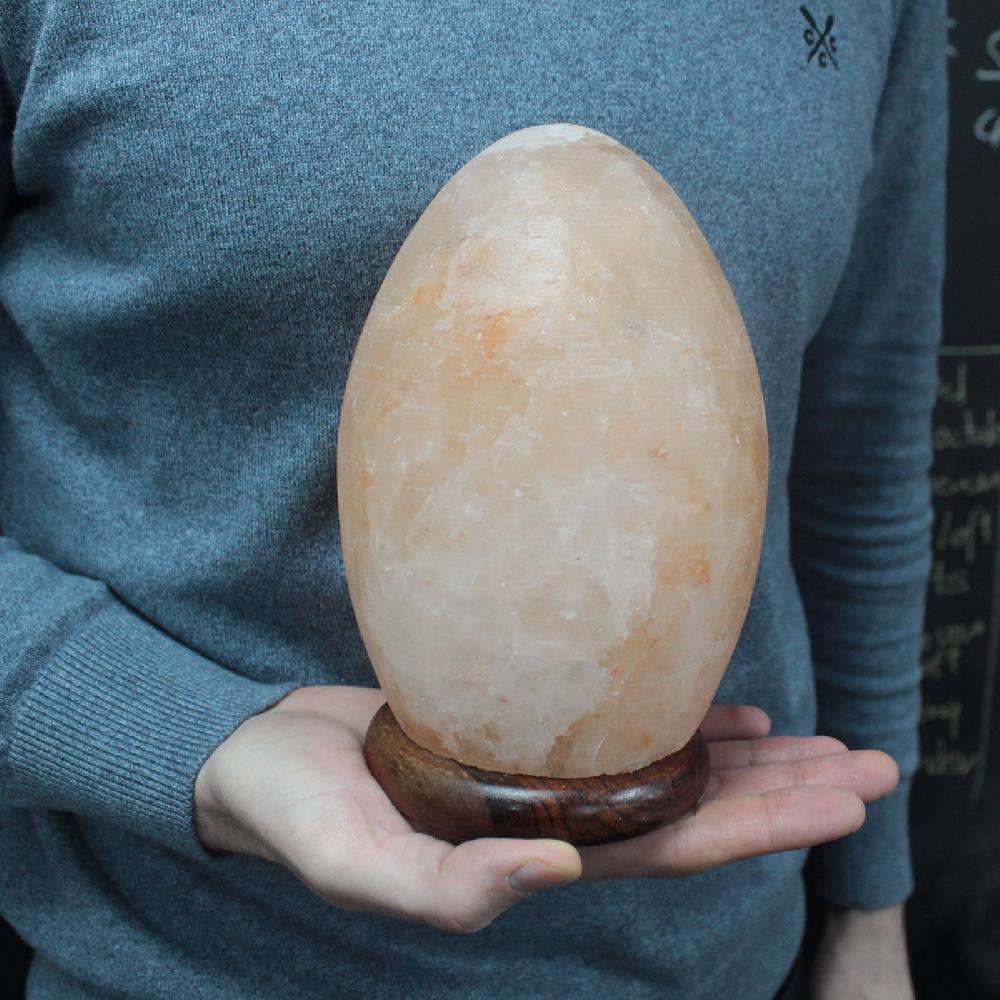 Salt Lamp Egg - Wooden Base - UK Plug