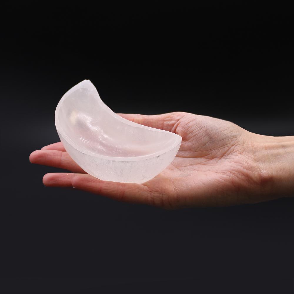 Selenite Moon Bowl - 10cm