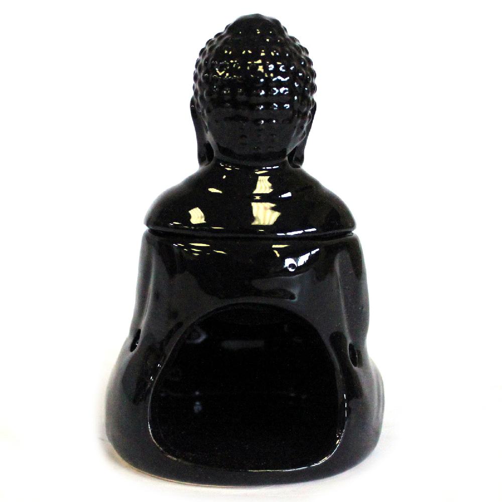 Sitting Buddha Oil Burner - Black