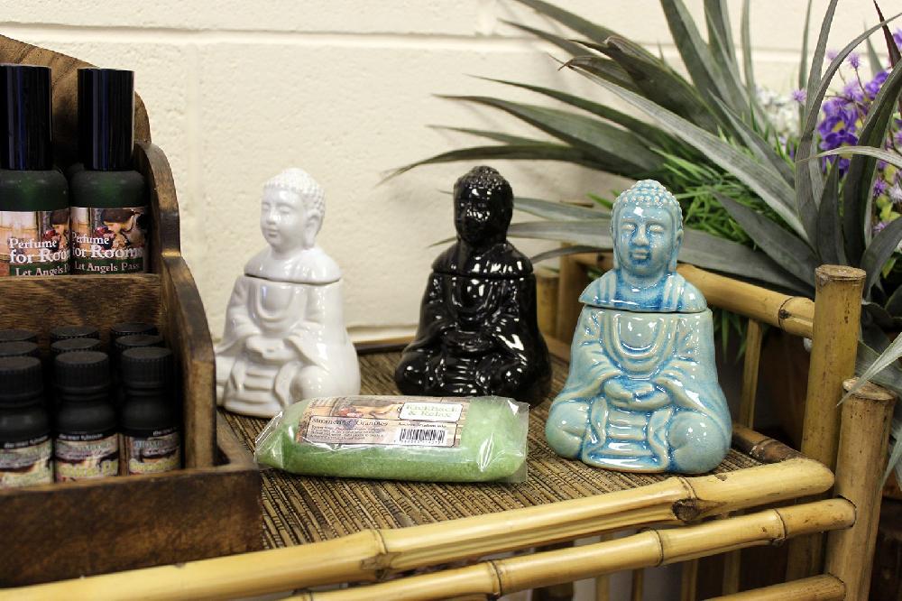 Sitting Buddha Oil Burner - Black
