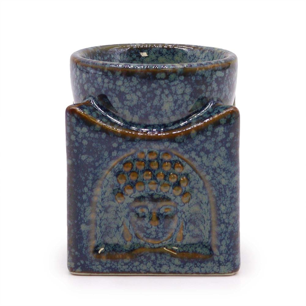 Square Buddha Oil Burner - Dusty Blue