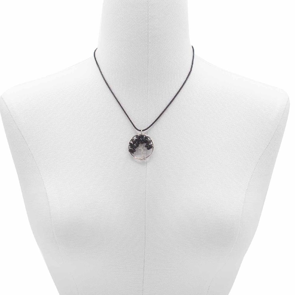 Tree Of Life Pendant - Black Agate