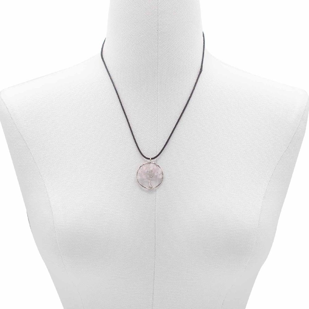 Tree Of Life Pendant - Rose Quartz