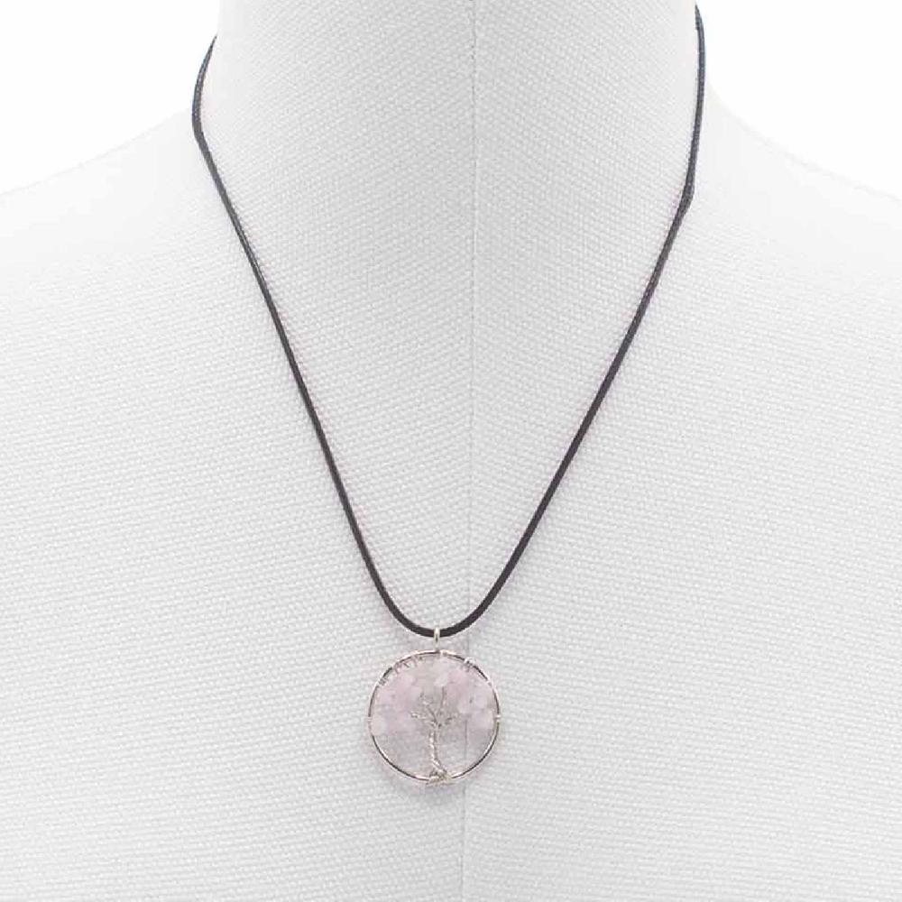 Tree Of Life Pendant - Rose Quartz