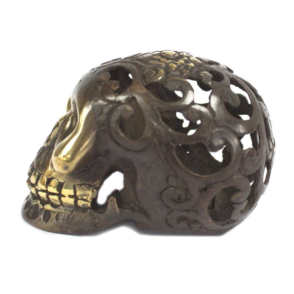 Vintage Brass Skull - Med