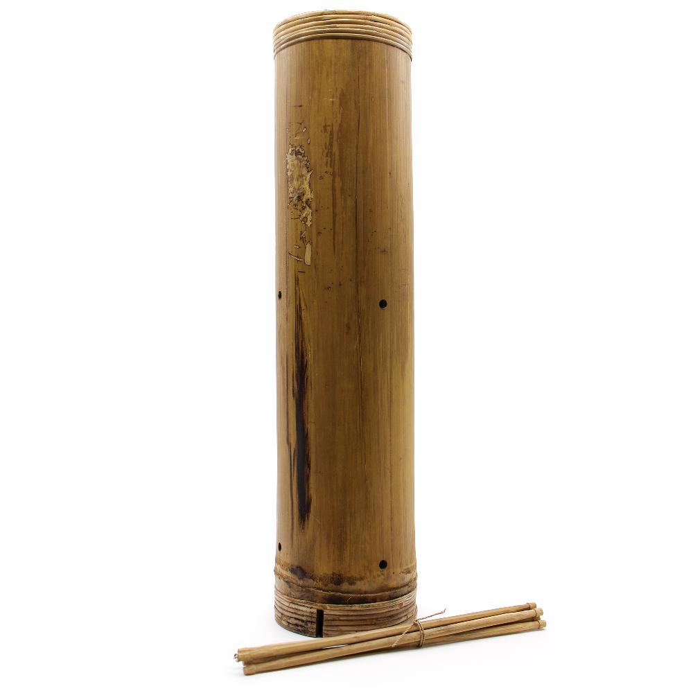 Bamboo Display Tube Stand 8 Pegs - 68x15cm
