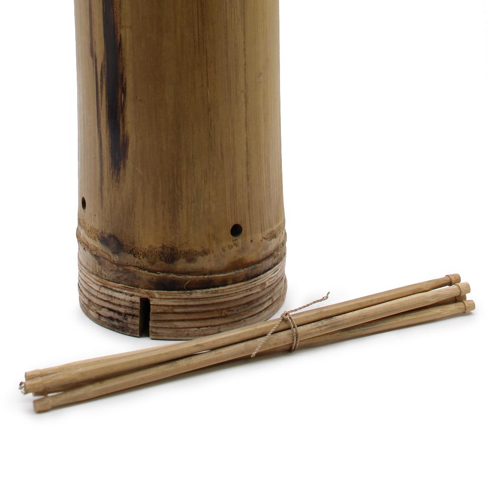 Bamboo Display Tube Stand 8 Pegs - 68x15cm