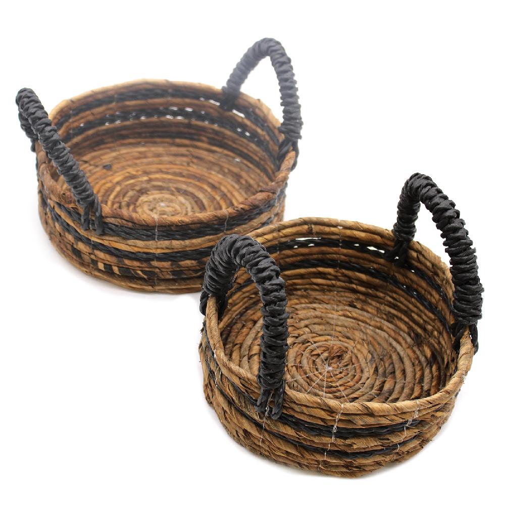 Banana Leaf & Hitam Raffia Basket- Set Of 2