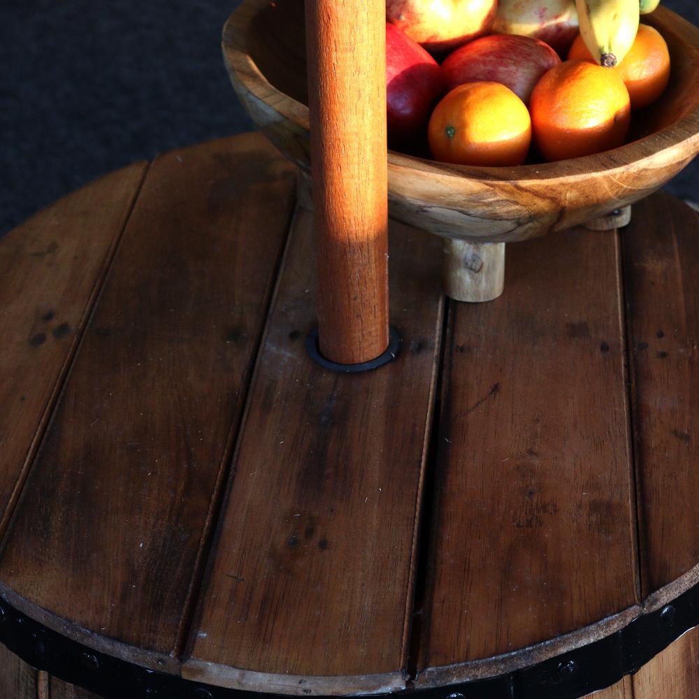 Beer Barrel Table & Parasol Stand 60x48 5 Cm - Natural