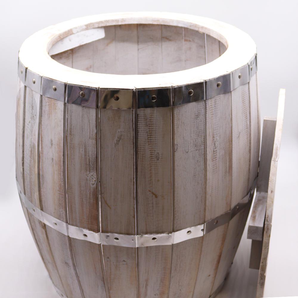 Beer Barrel Table - Whitewash 60x48 5cm