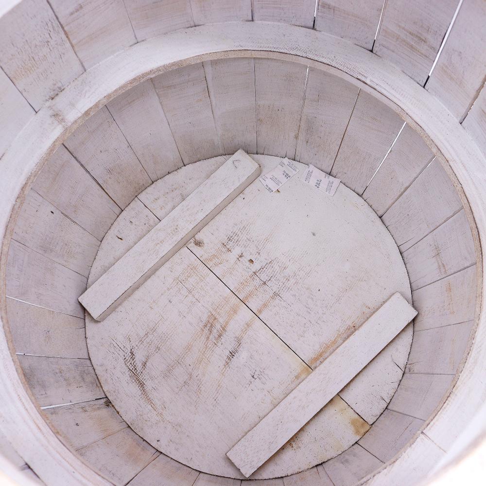 Beer Barrel Table - Whitewash 60x48 5cm