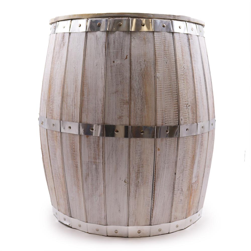 Beer Barrel Table - Whitewash 60x48 5cm