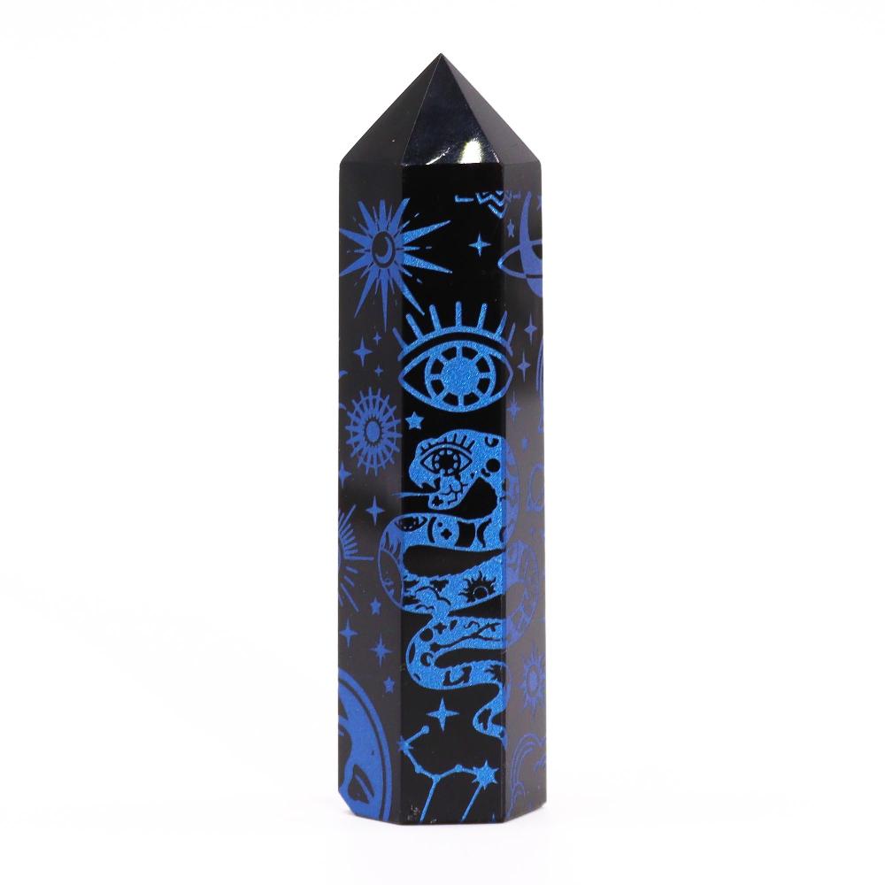 Black Obsidian Points (approx 60-70 Gm 9cm) - Mystic Story - Midnight Blue