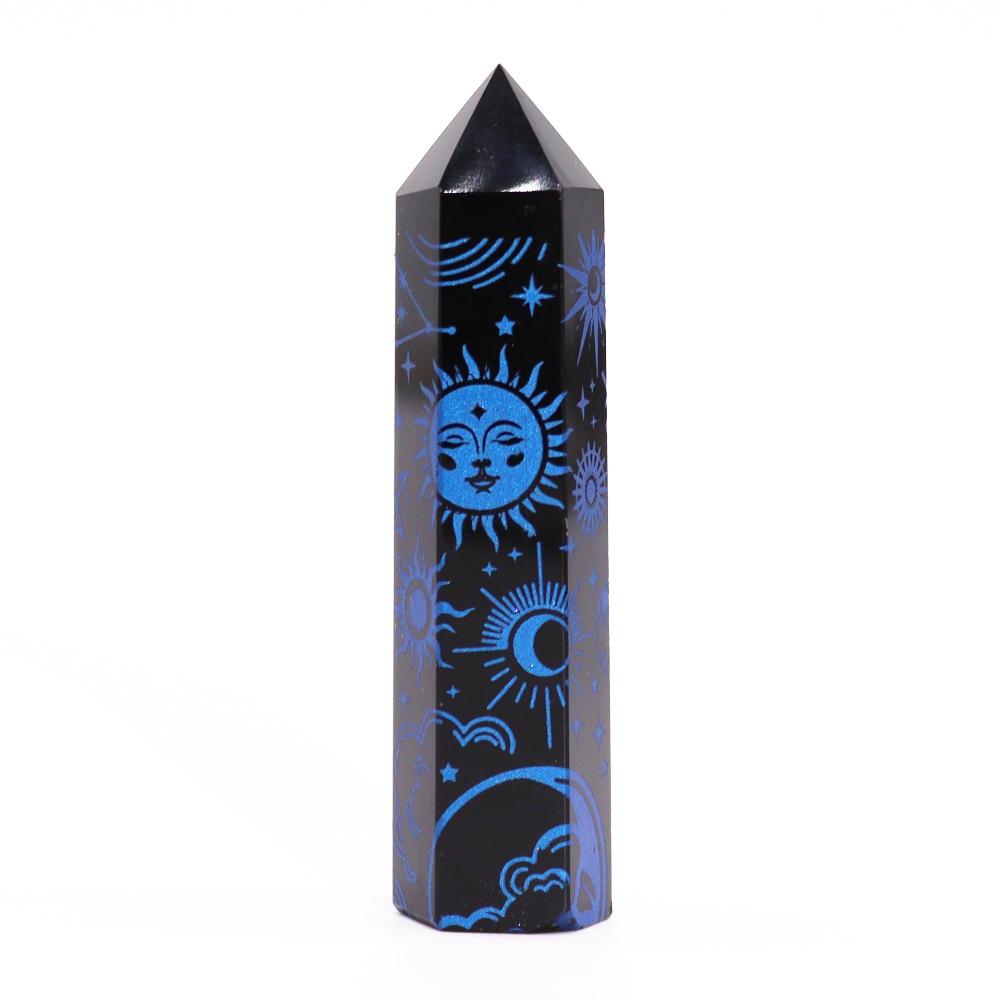 Black Obsidian Points (approx 60-70 gm 9cm) - Mystic Story - Midnight Blue
