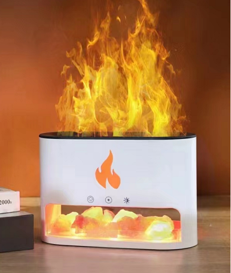 Blaze Aroma Diffuser - Himalayan Salt Chamber - USB-C - Flame Effect (Salt Included)