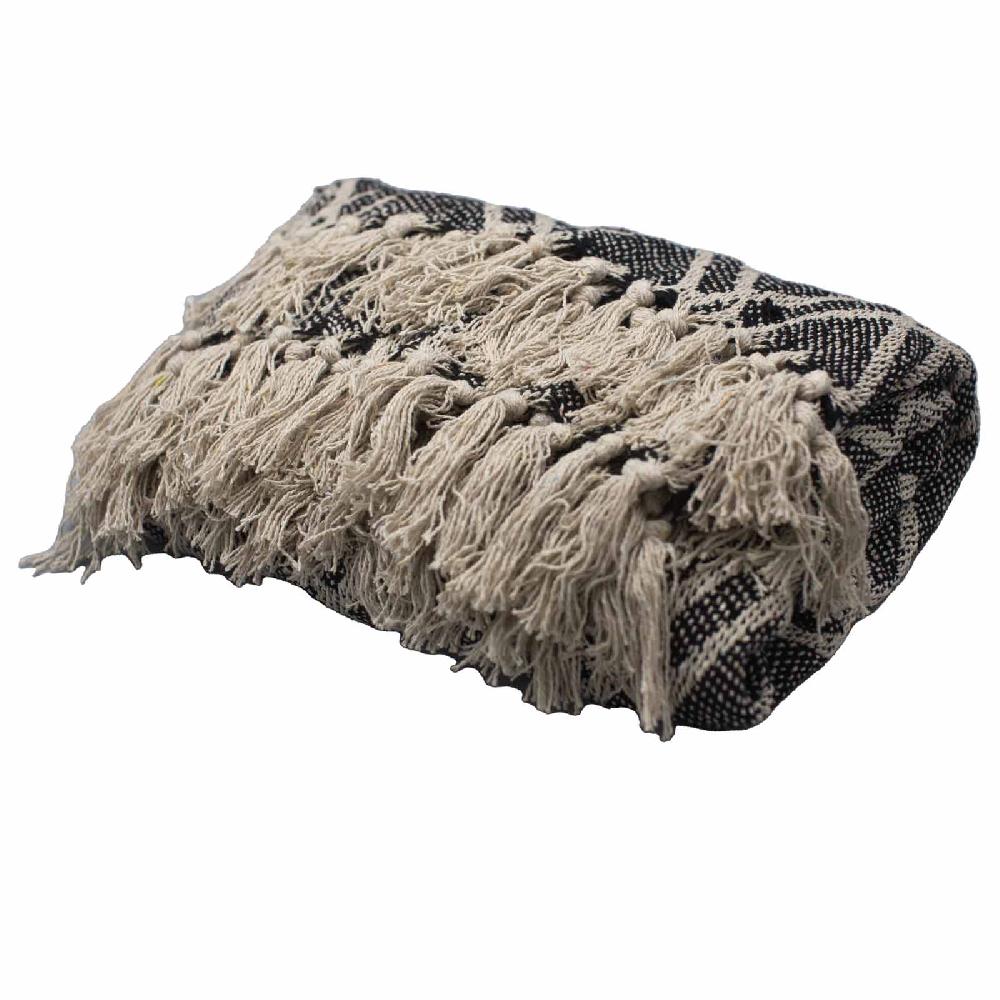 Boho Comfort Throw - 125x150cm - Black & Biege Regency