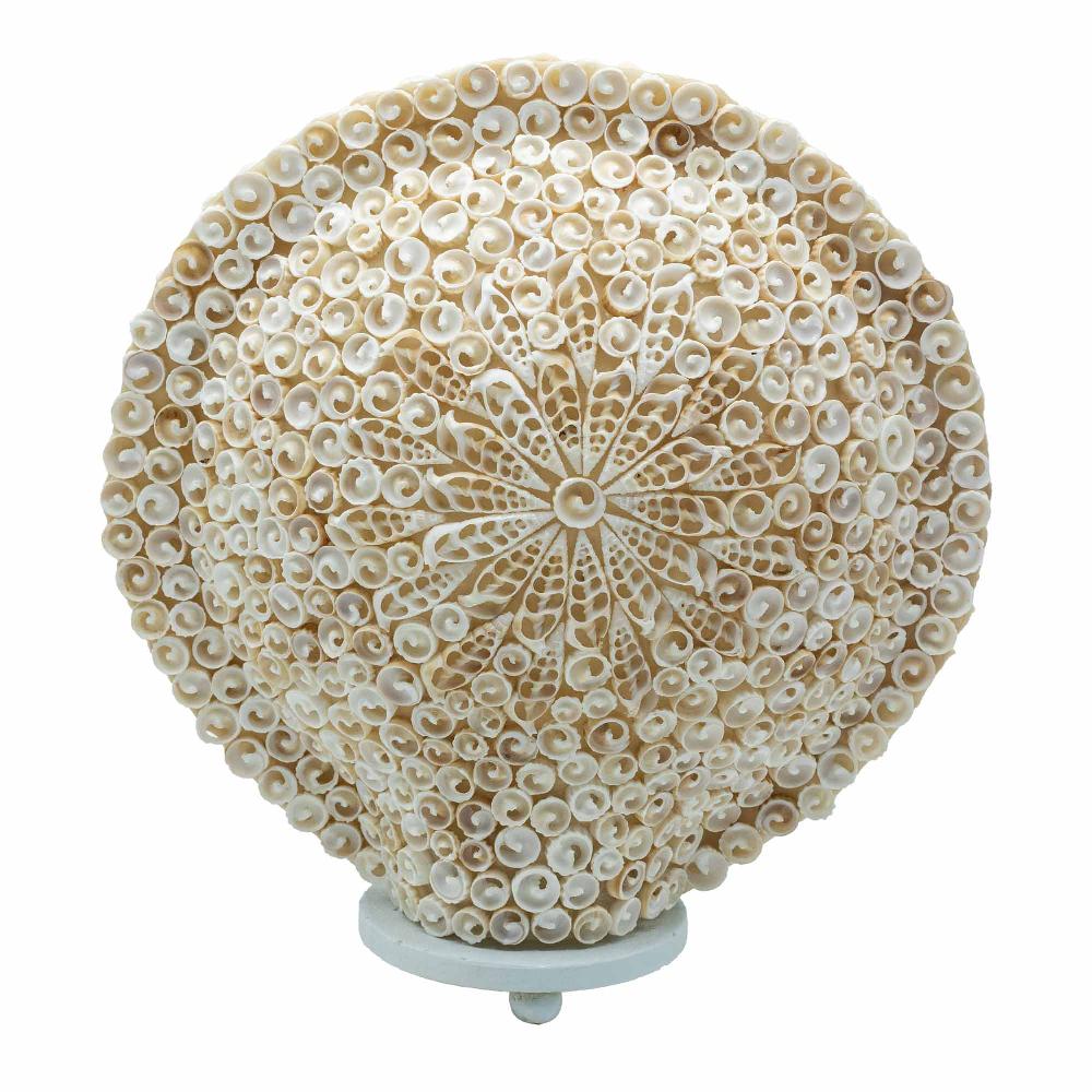 Boho Sea Shell Lamp - Cut Art Shell Large Round - 30cm