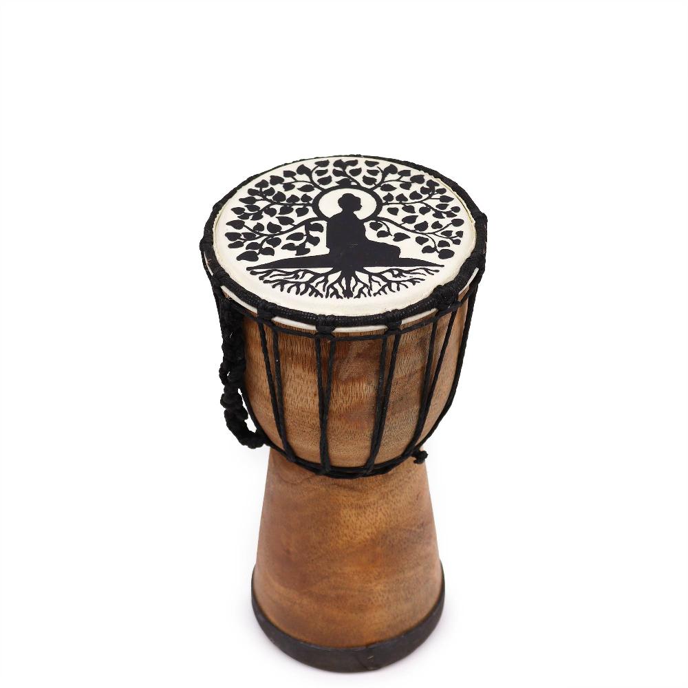 Buddha Wide Top Djembe Drum - 25cm High