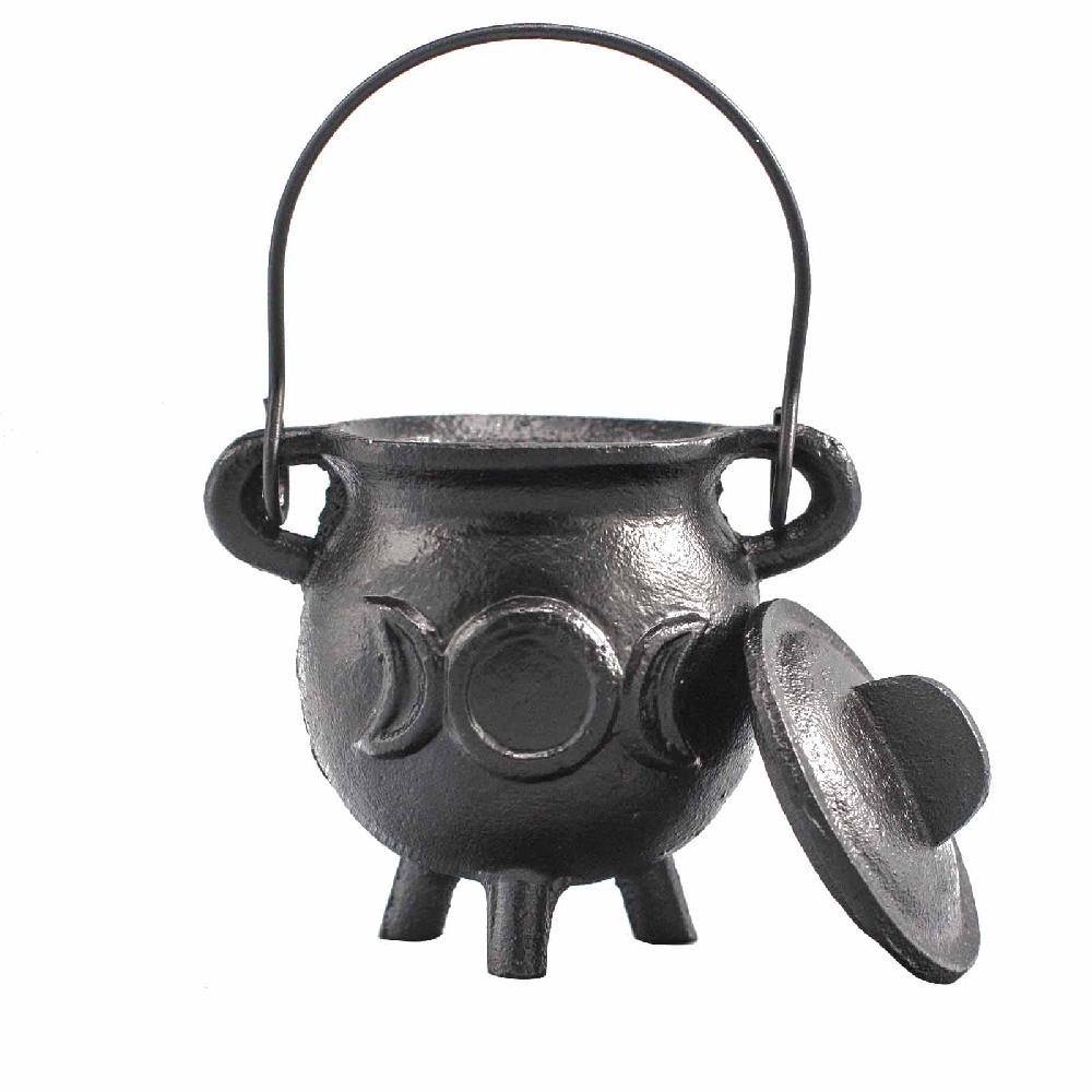 Cast Iron Cauldron With Triple Moon 6.5x13cm