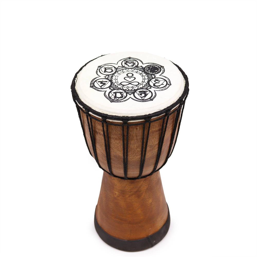 Chakra Wide Top Djembe Drum - 30cm High