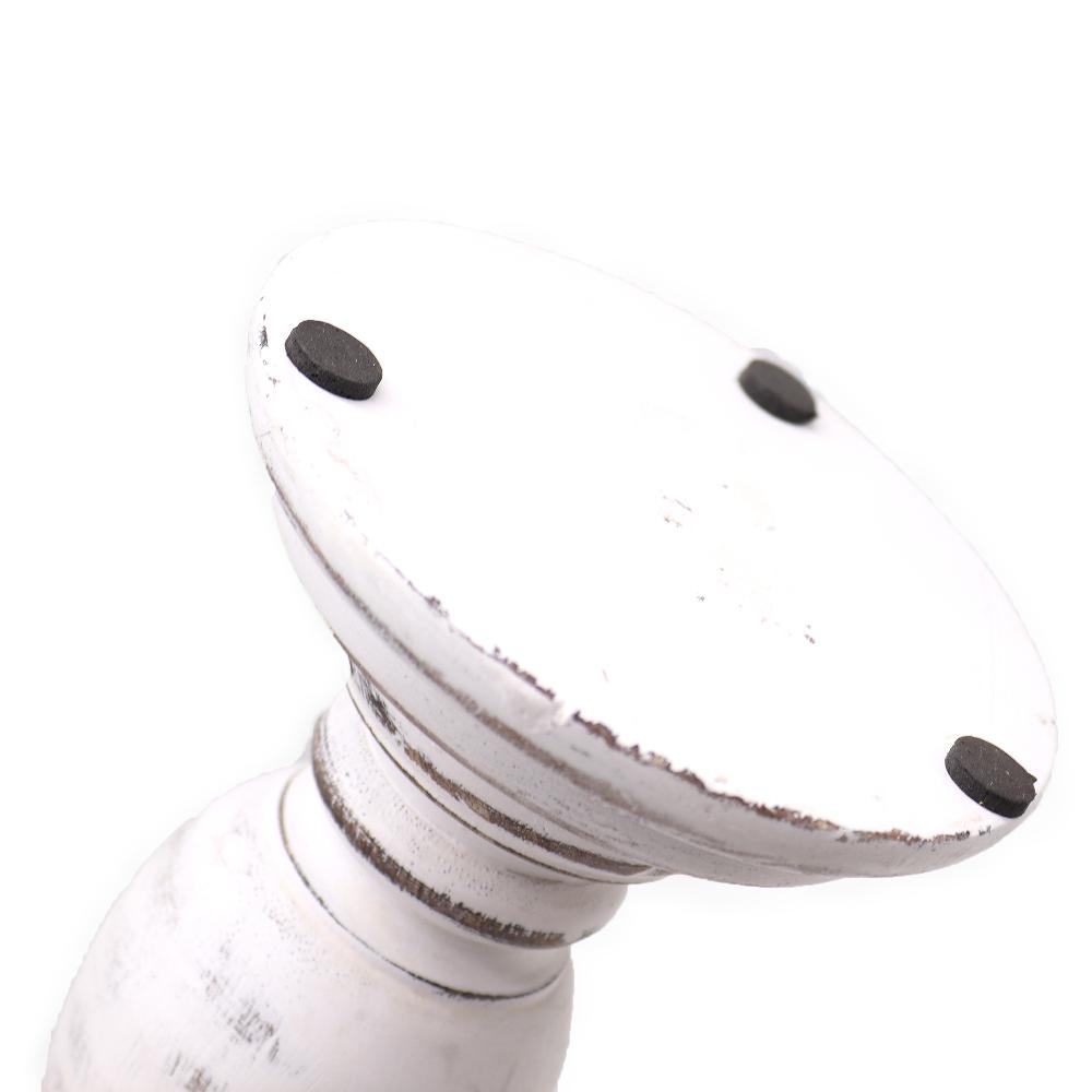 Classic Candle Stand - Whitewash - 23x10cm - Small