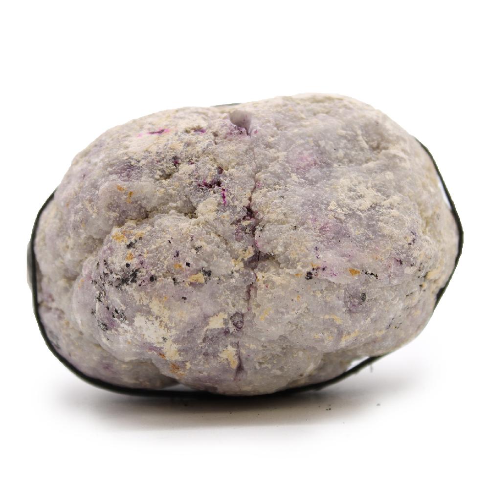 Coloured Calcite Geode 8.5x6cm- Natural Rock - Pink & Gold