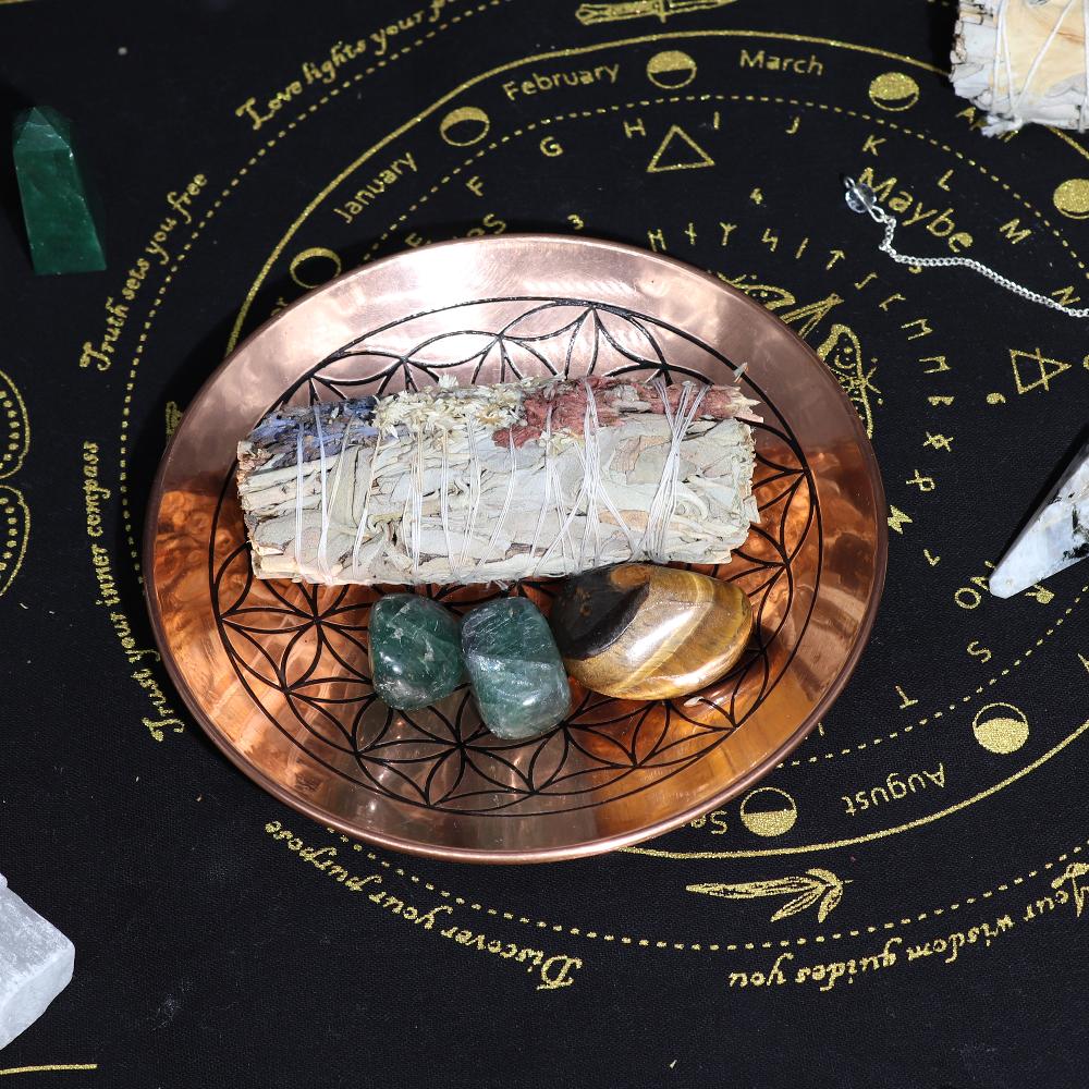 Copper Offer / Smudge Plate - Flower Of Life