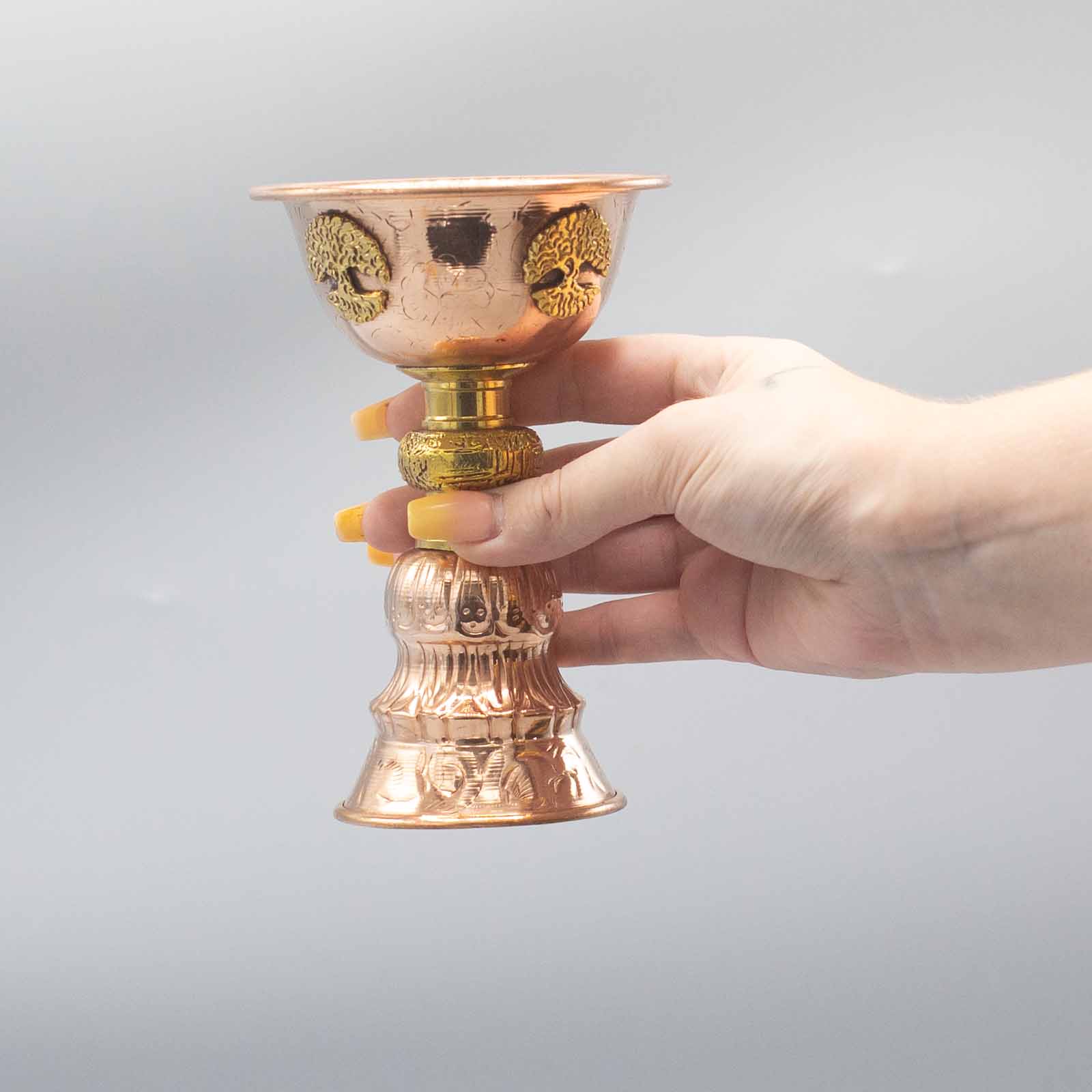 Copper Ritual Goblet With Tree Of Life 10x15cm